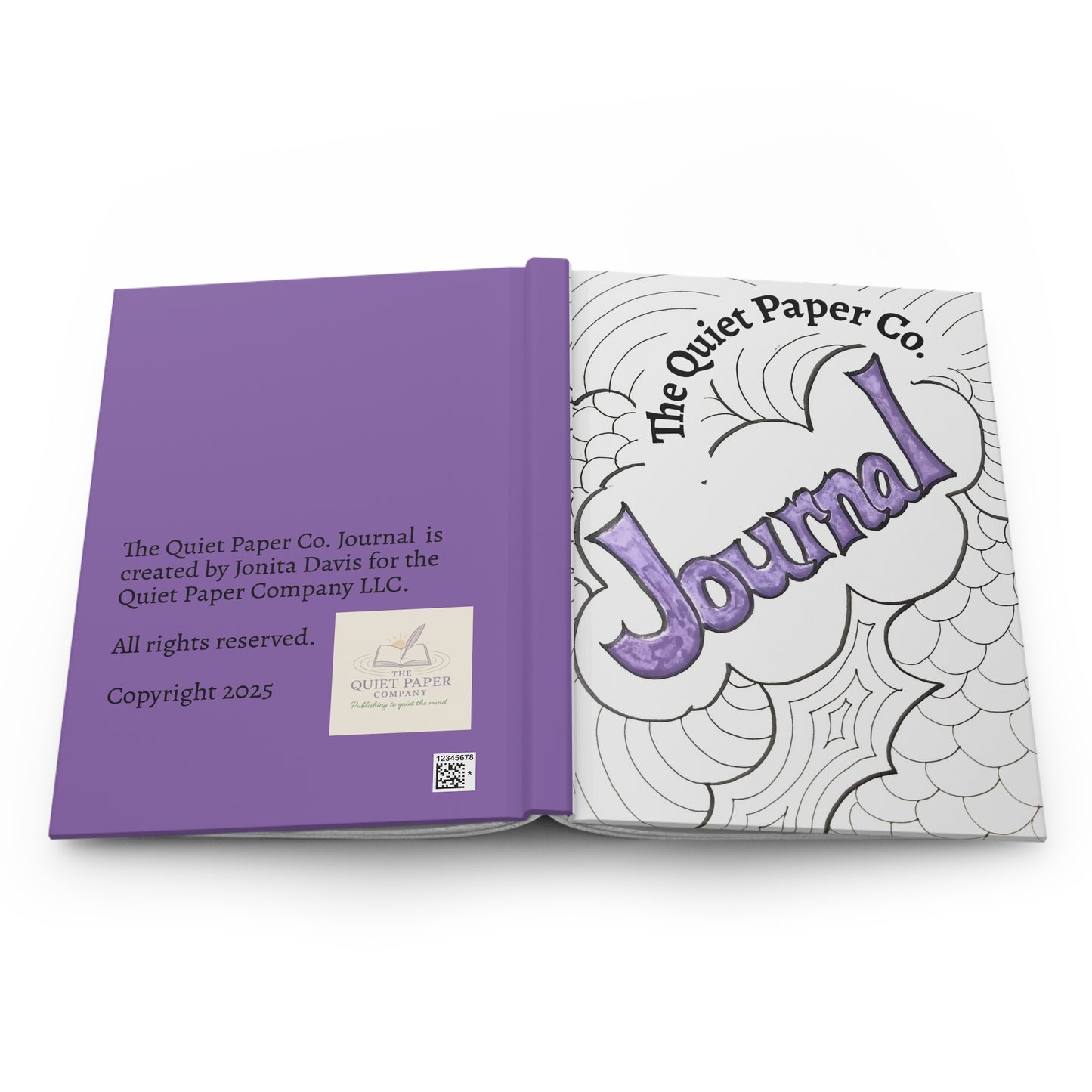 Hardcover Journal — The Quiet Paper Co. Purple Hand-Drawn 'Journal' Notebook