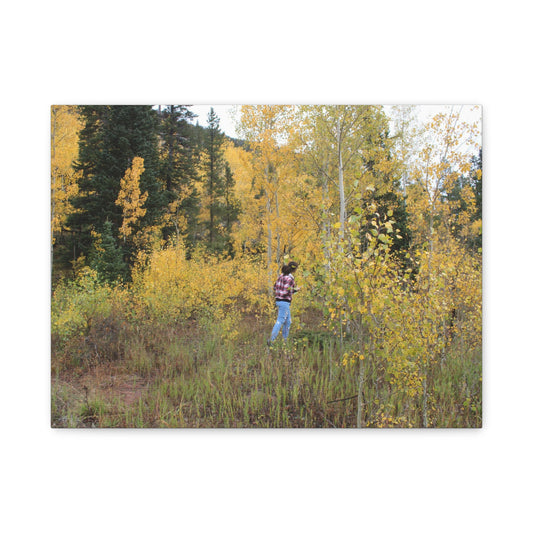 Girl in the Aspens--Matte Canvas Wall Art