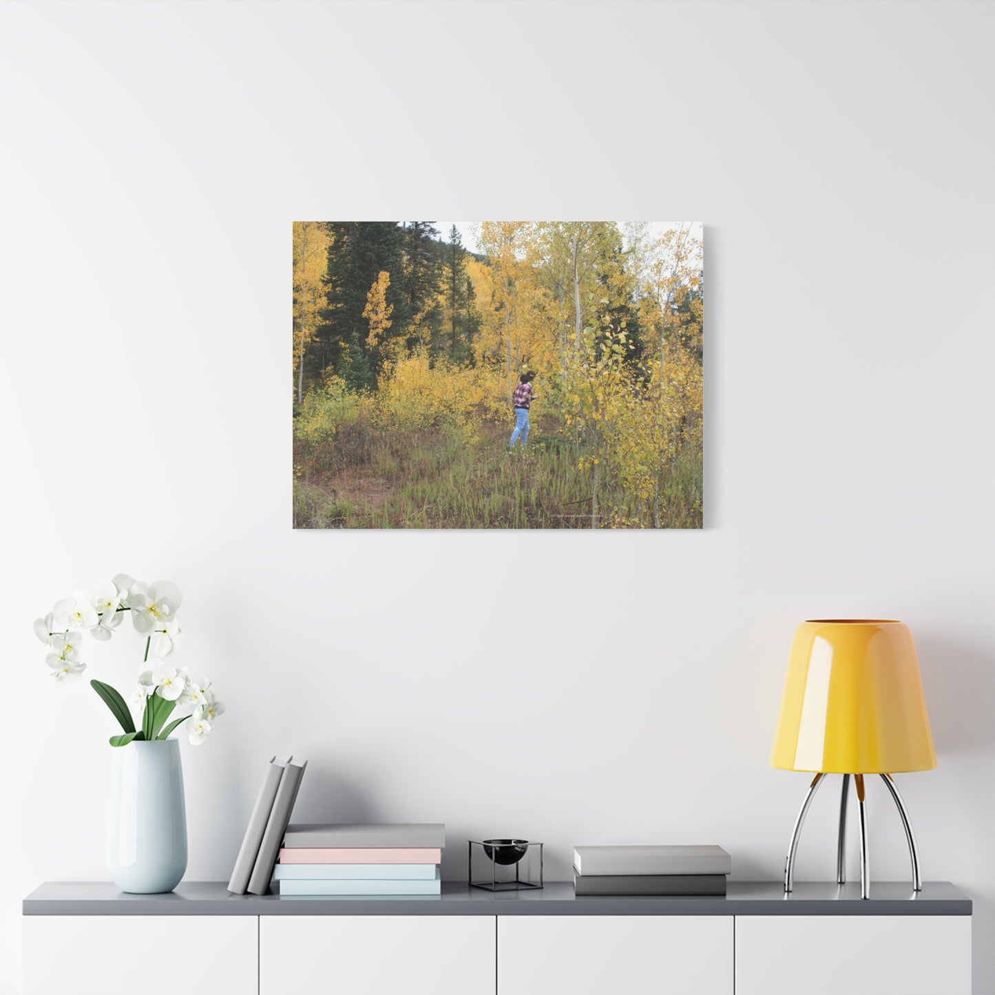 Girl in the Aspens--Matte Canvas Wall Art