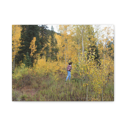 Girl in the Aspens--Matte Canvas Wall Art