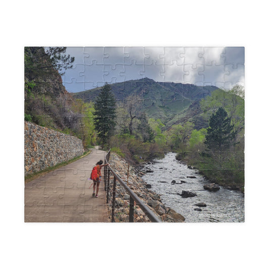 Puzzle - Girl Walking Along Clear Creek in Golden CO in Spring