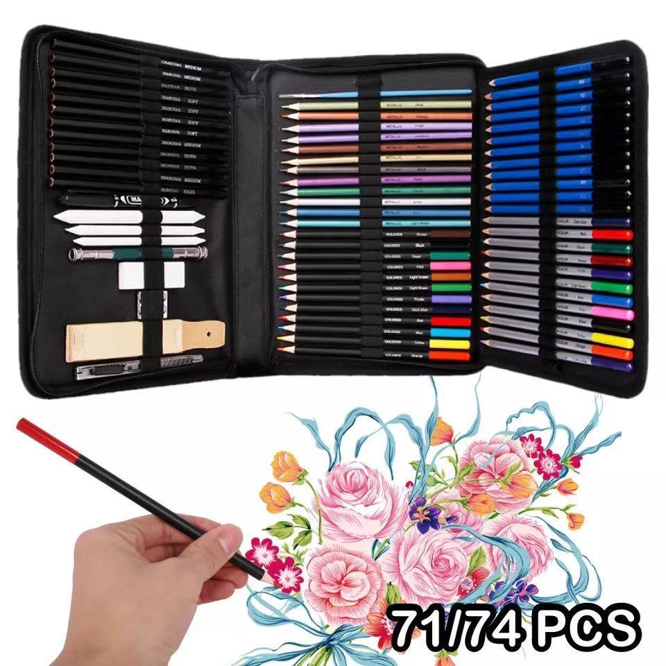 71pcs Colored Pencil Painting Set New Product Sketch Colored Pencil Drawing Toolkit  New Product 72pcs