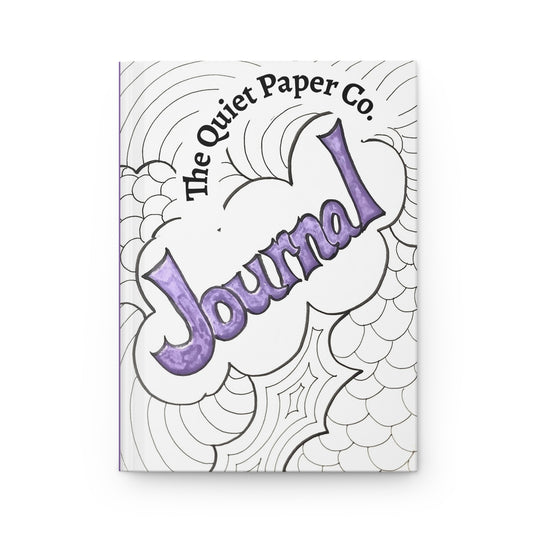 Hardcover Journal — The Quiet Paper Co. Purple Hand-Drawn 'Journal' Notebook